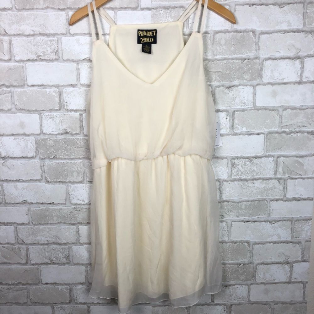 NWT Planet Gold Blouson Mini Dress Size L